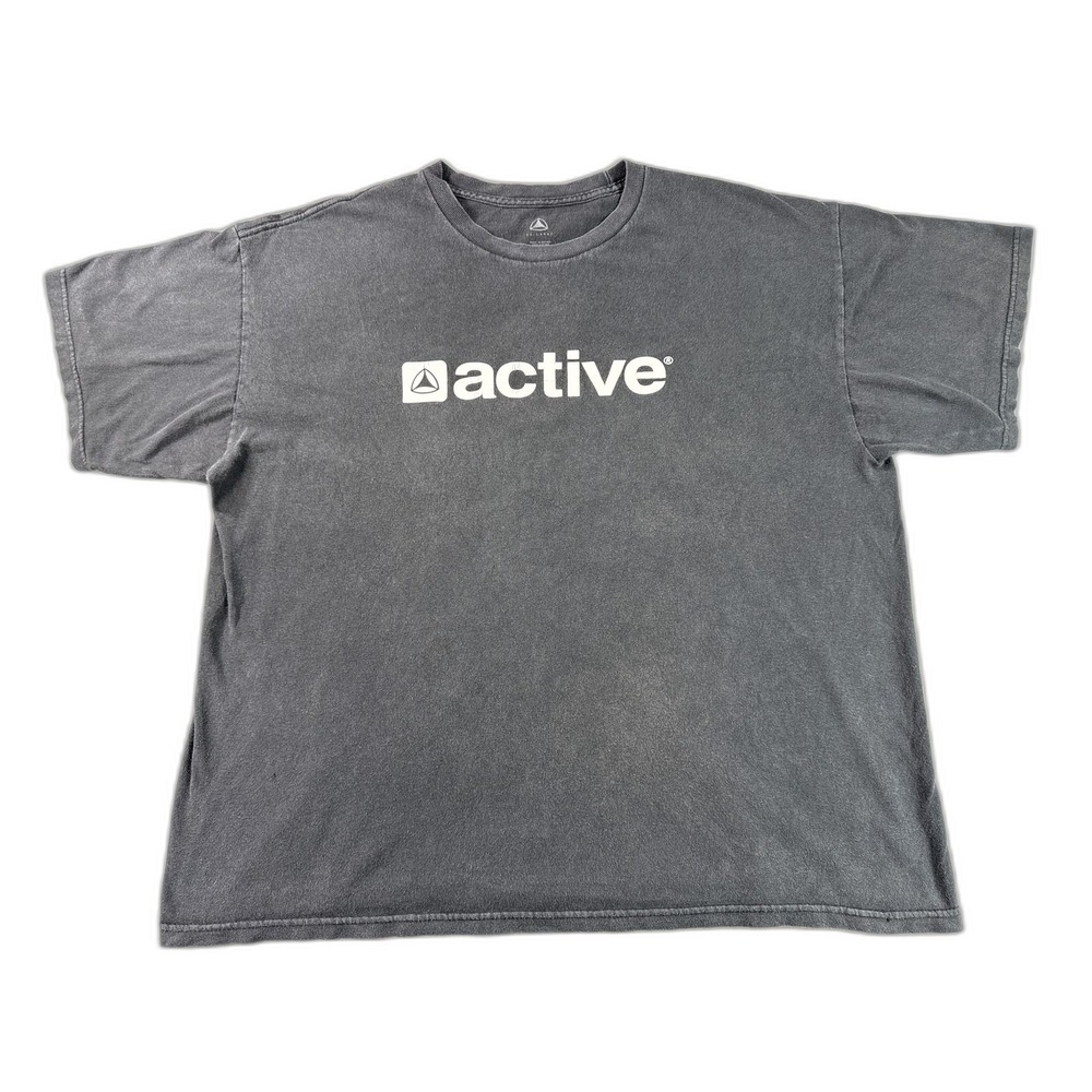 Active Charcoal Streetwear Tee XX LARGE XX Gray Cotton Graphic Crewneck Short